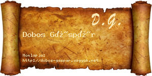 Dobos Gáspár névjegykártya
